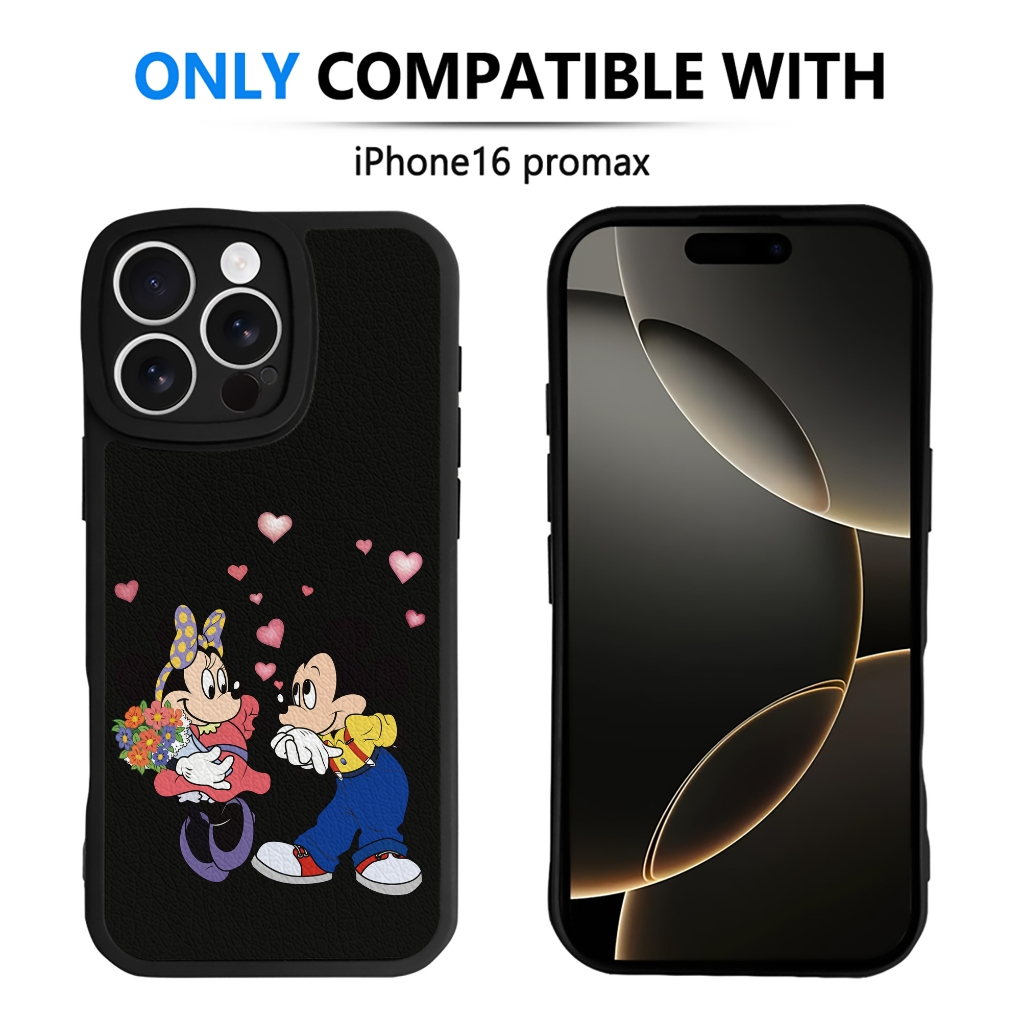 （画像用） ミッキーマウス Mickey Mouse 【iPhone 16シリーズ対応】シリコンスマホケース（レザー調） 材質：シリコン